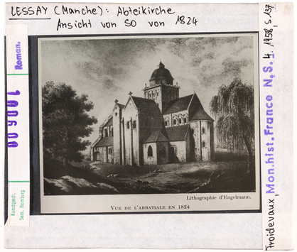 Vorschaubild Lessay: Ehemalige Abteikirche, Ansicht von Südosten von 1824 